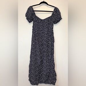 Hollister Navy Floral Midi Dress